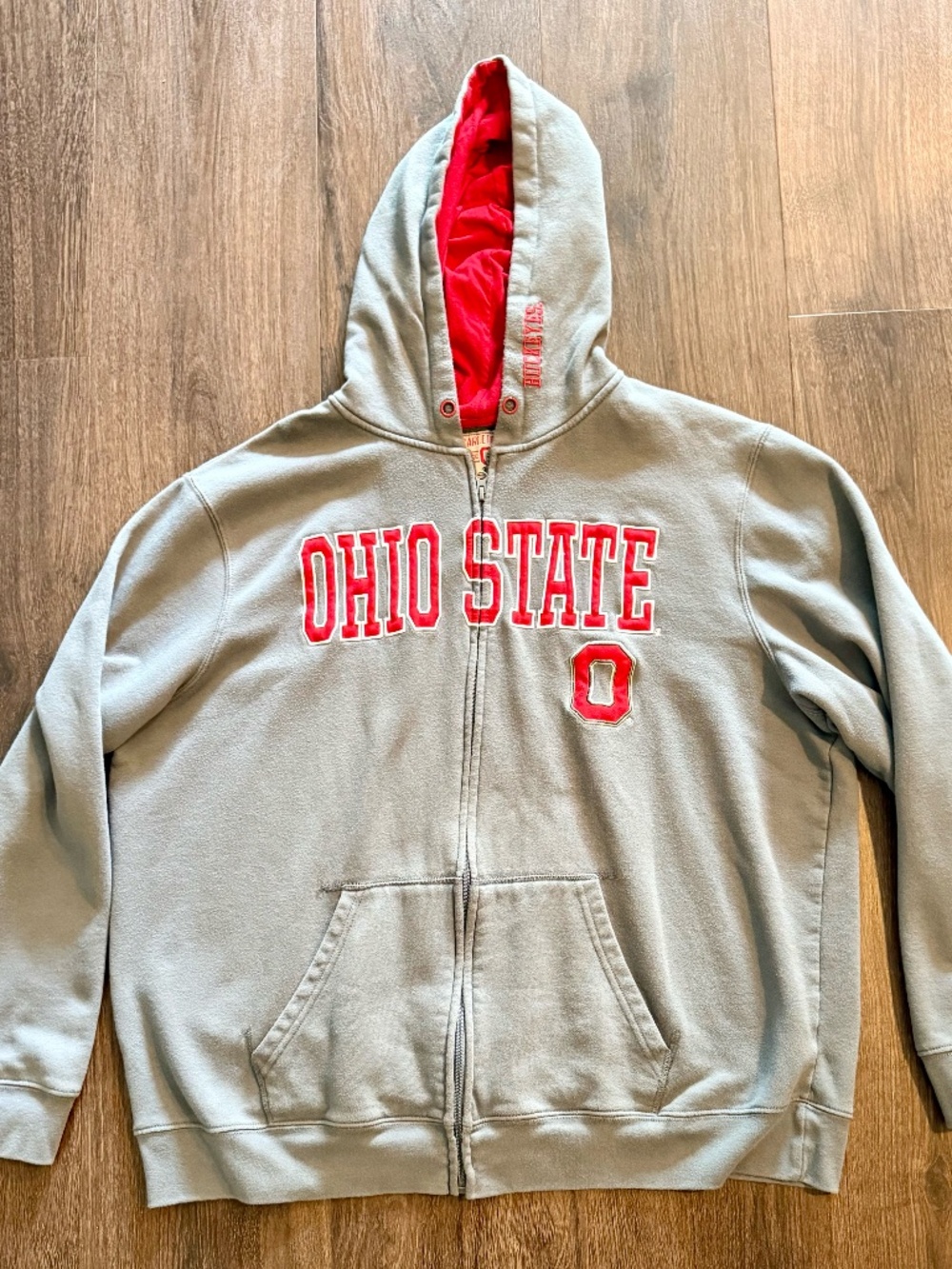 Men's Big & Tall Ohio State Buckeyes Full-Zip Hoodie - Gray - Size 3XL